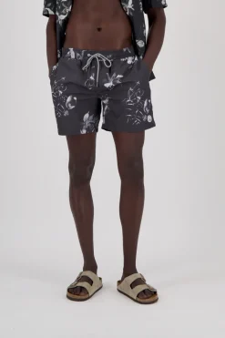Colours & Sons Badehose Printed - Smoke Black*Herren Badehosen