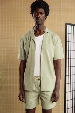 Colours & Sons Badehose Seersucker - Wasabi*Herren Badehosen