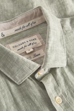 Colours & Sons Basic Leinen Hemd - Olive*Herren Hemden