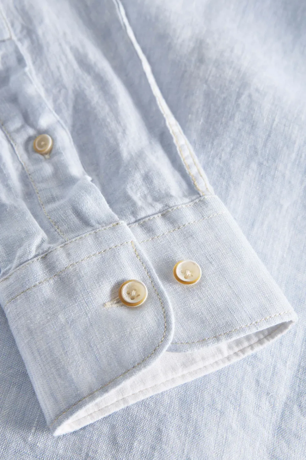 Colours & Sons Basic Leinen Hemd - Vintage Blue*Herren Hemden