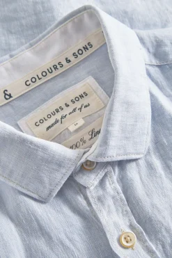 Colours & Sons Basic Leinen Hemd - Vintage Blue*Herren Hemden