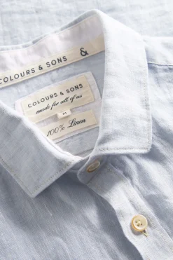 Colours & Sons Basic Leinen Hemd - Vintage Blue*Herren Hemden