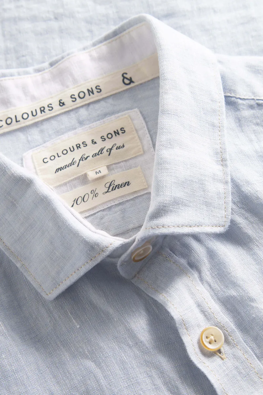Colours & Sons Basic Leinen Hemd - Vintage Blue*Herren Hemden