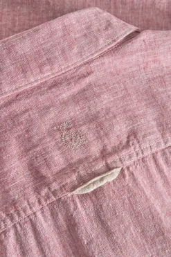 Colours & Sons Basic Leinen Hemd Kurzarm - Mauve*Herren Hemden