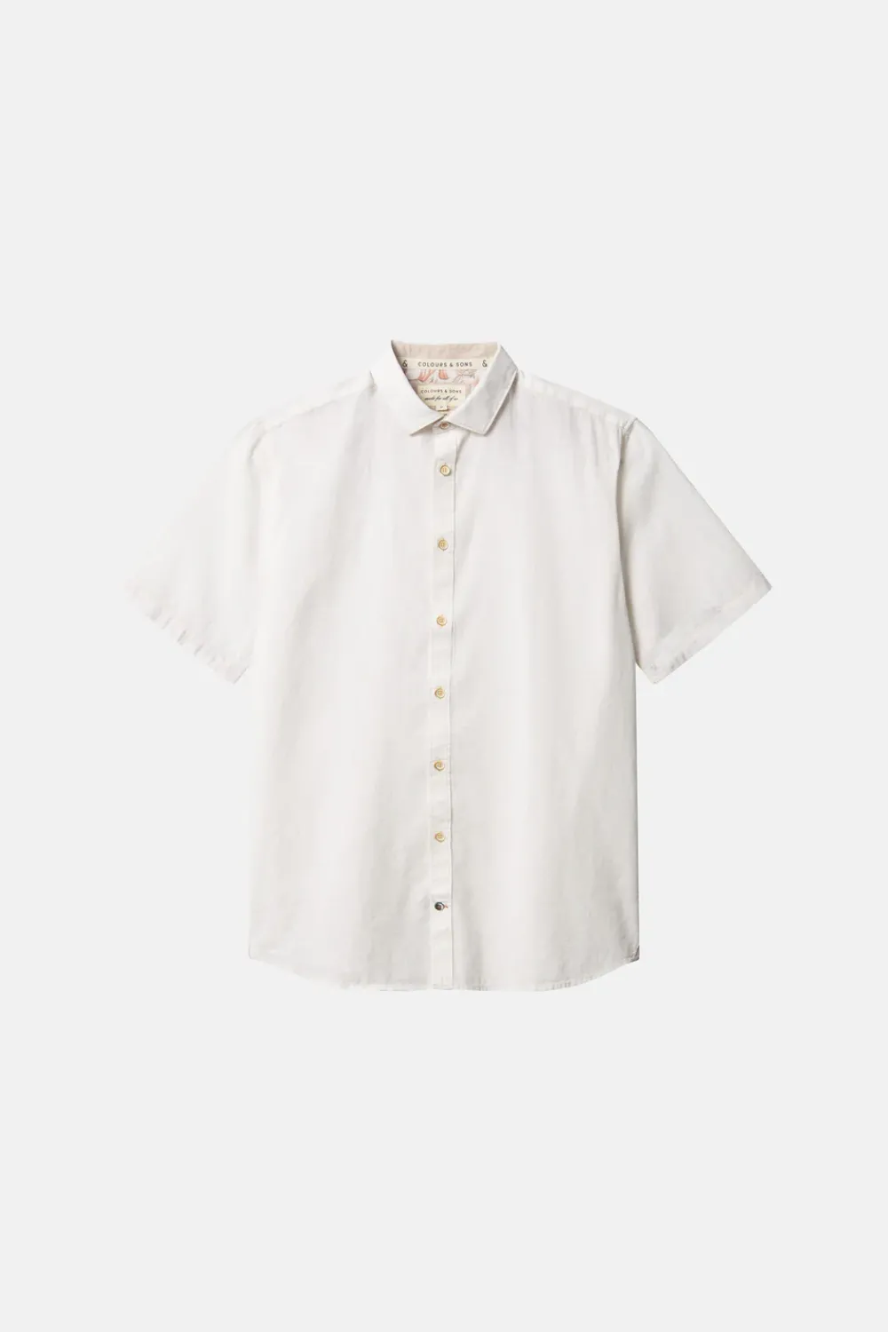 Colours & Sons Basic Leinen Hemd Kurzarm - White*Herren Hemden