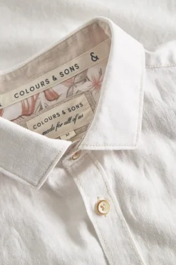 Colours & Sons Basic Leinen Hemd Kurzarm - White*Herren Hemden