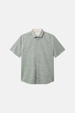 Colours & Sons Basic Leinen Hemd Kurzarm - Sage*Herren Hemden