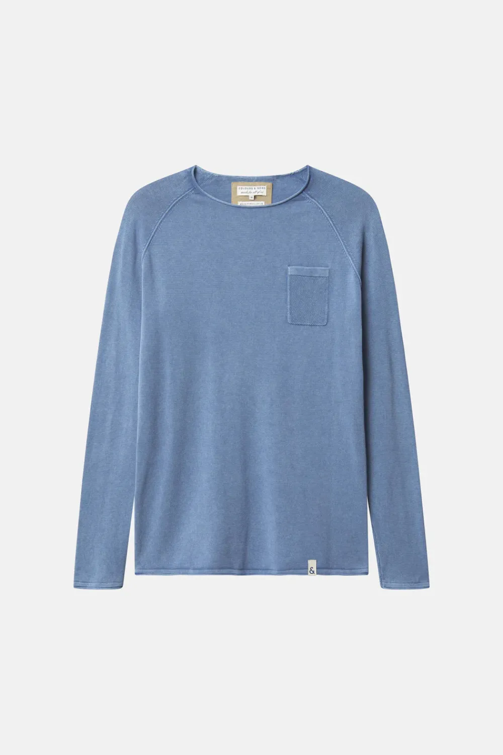 Colours & Sons Basic Pullover Pocket - Denim*Herren Pullover|Pullover