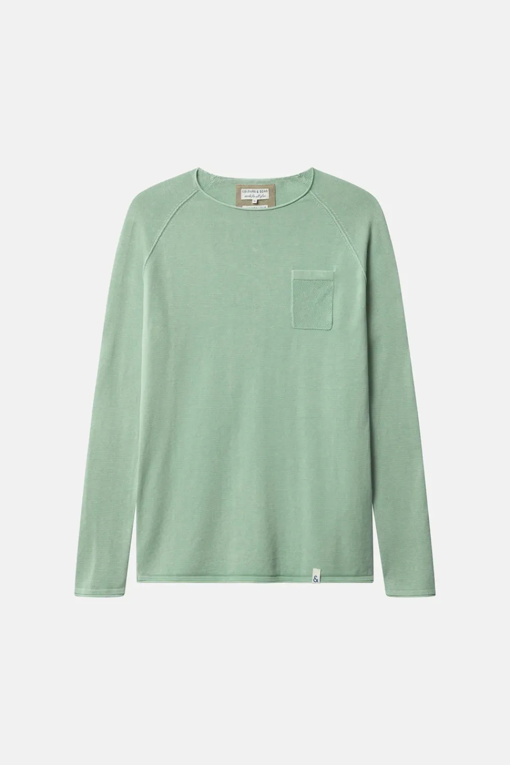 Colours & Sons Basic Pullover Pocket - Mint*Herren Pullover|Pullover