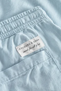 Colours & Sons Basic Shorts Leinen Blend - Vintage Blue*Herren Shorts
