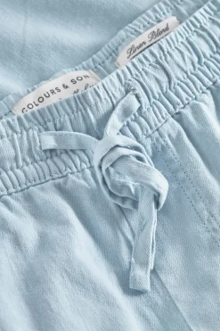 Colours & Sons Basic Shorts Leinen Blend - Vintage Blue*Herren Shorts