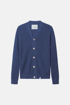 Colours & Sons Cardigan Leinen Blend - Navy*Herren Pullover
