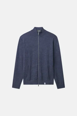 Colours & Sons Cardigan Silk-Blend - Navy*Herren Pullover