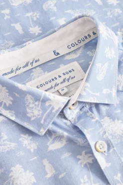 Colours & Sons Hemd gemustert - Sky Beach Print*Herren Hemden