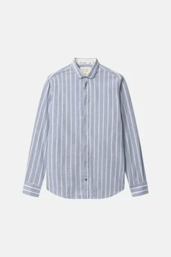 Colours & Sons Hemd gestreift Leinenmischung - Denim Stripes*Herren Hemden