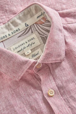 Colours & Sons Hemd Leinen Blend - Mauve*Herren Hemden