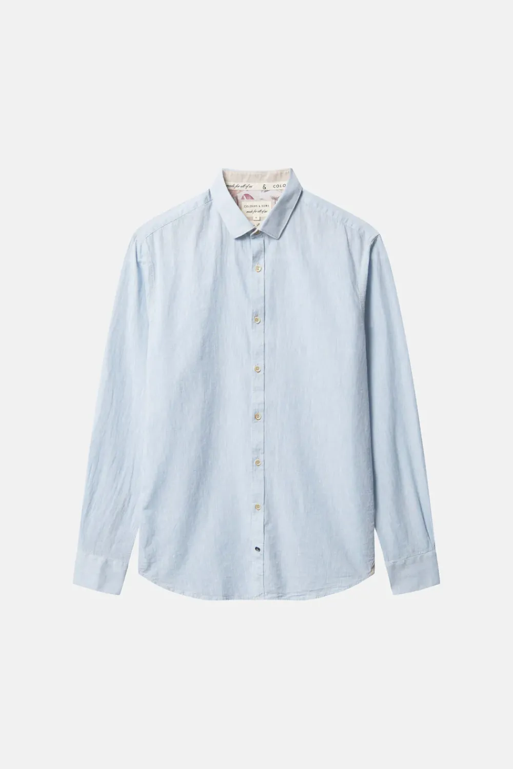 Colours & Sons Hemd Leinen Blend - Vintage Blue*Herren Hemden