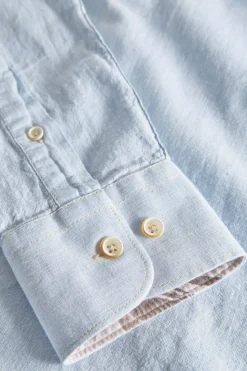 Colours & Sons Hemd Leinen Blend - Vintage Blue*Herren Hemden