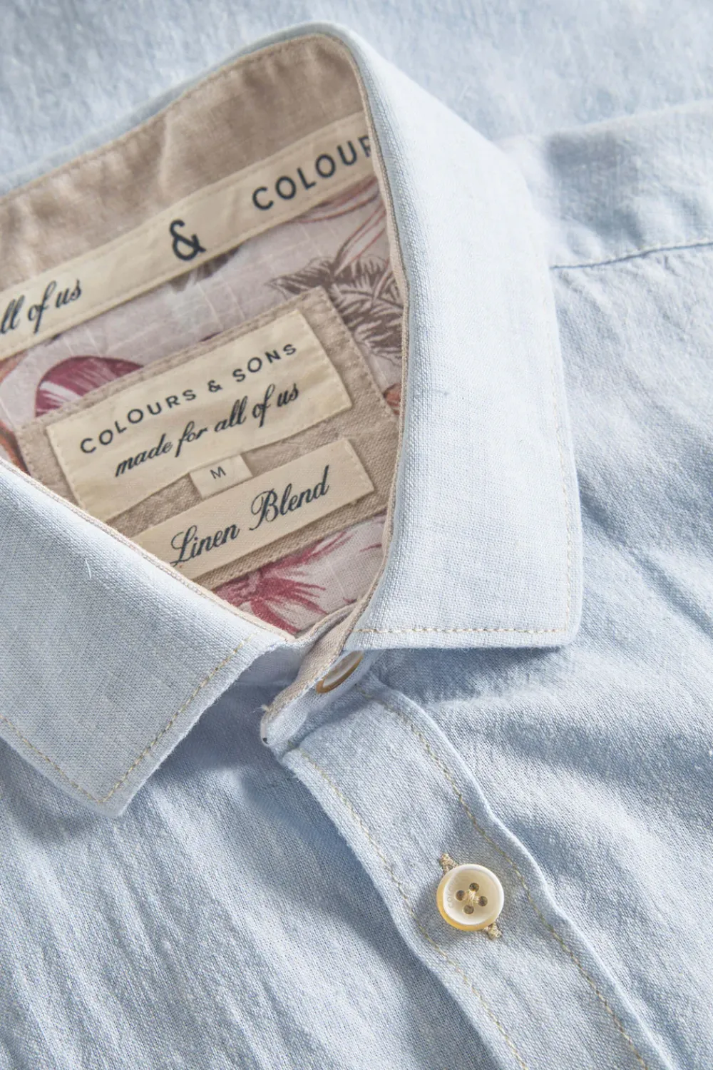 Colours & Sons Hemd Leinen Blend - Vintage Blue*Herren Hemden
