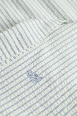 Colours & Sons Hemd Seersucker Striped - Blue Stripes*Herren Hemden