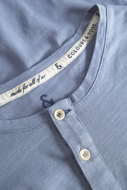 Colours & Sons Henley Shirt Slub - Denim*Herren T-Shirts & Polos|Longsleeves