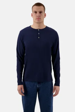 Colours & Sons Henley Shirt Slub - Navy*Herren T-Shirts & Polos|Longsleeves