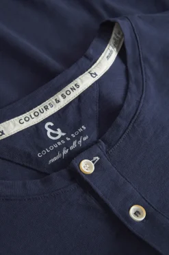 Colours & Sons Henley Shirt Slub - Navy*Herren T-Shirts & Polos|Longsleeves