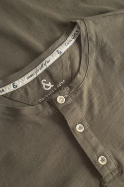 Colours & Sons Henley Shirt Slub - Olive*Herren T-Shirts & Polos|Longsleeves