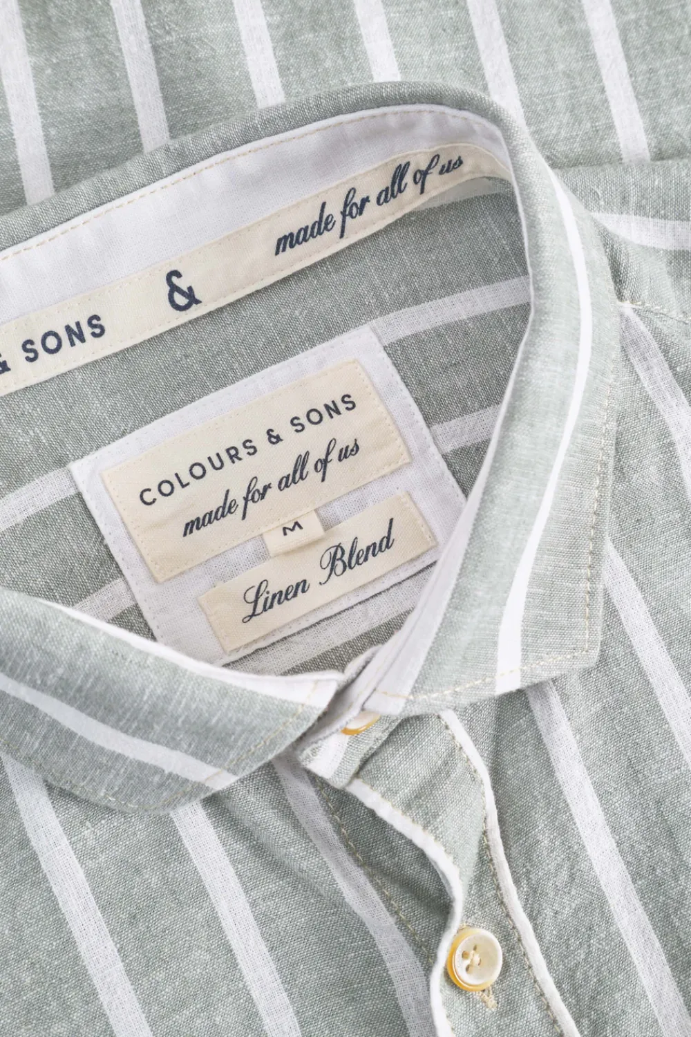 Colours & Sons Linen Shirt striped - Wasabi Stripes*Herren Hemden