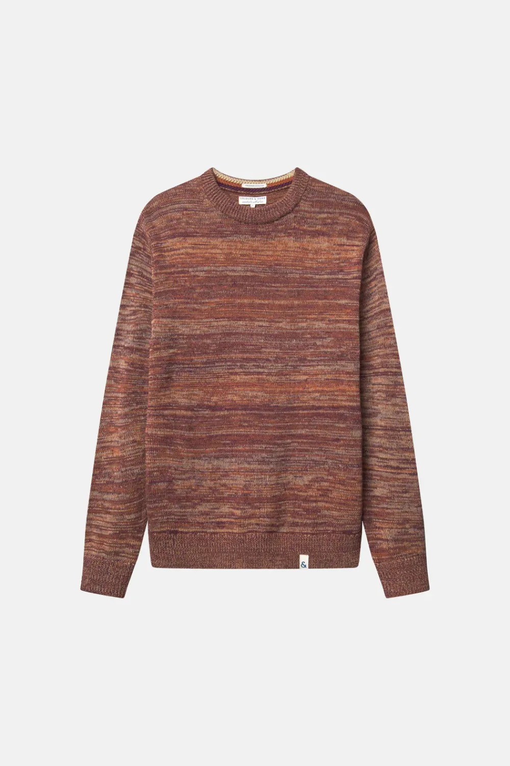 Colours & Sons Mouline Pullover - Mahogany Mouliné*Herren Pullover