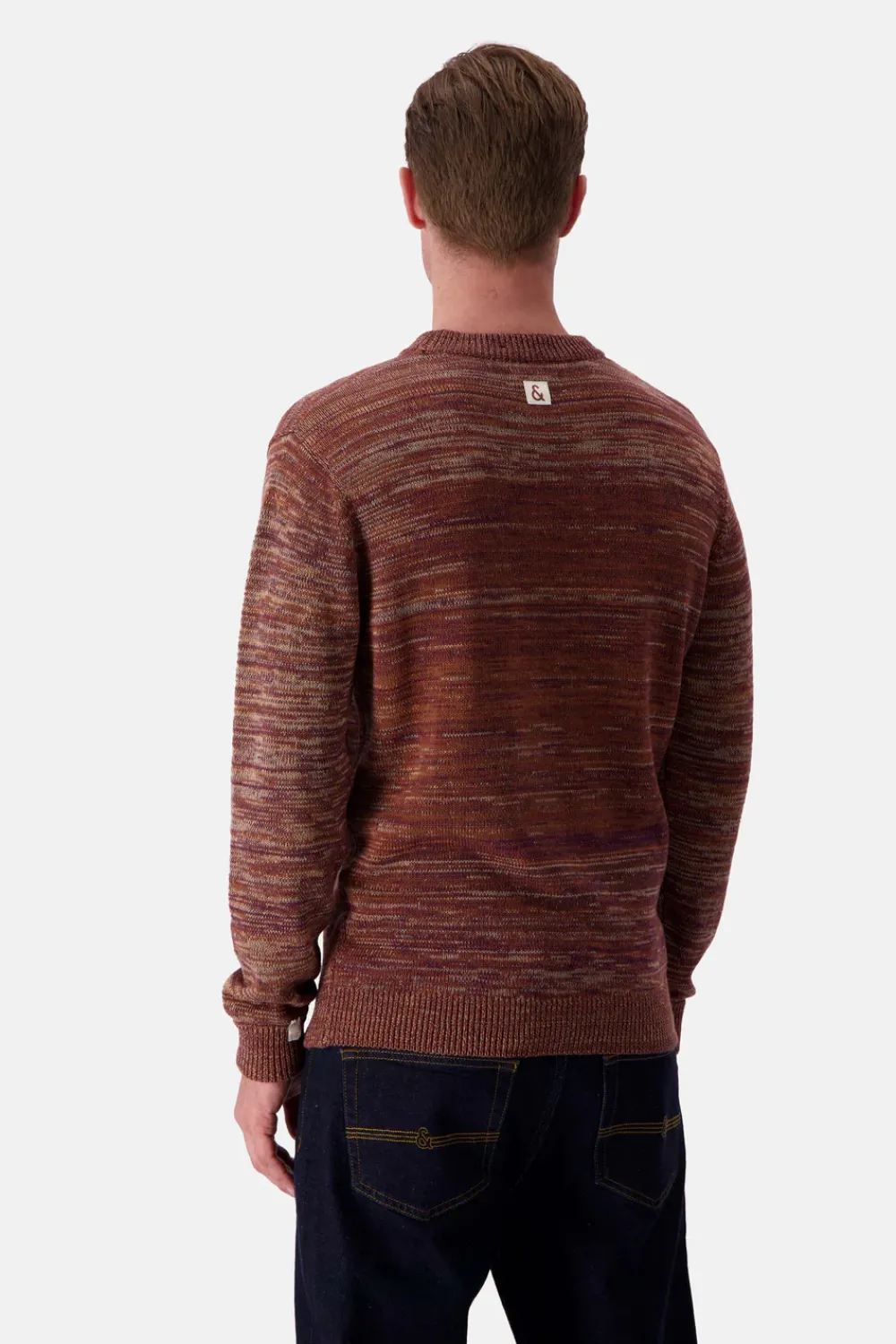 Colours & Sons Mouline Pullover - Mahogany Mouliné*Herren Pullover