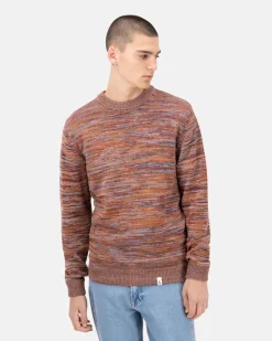 Colours & Sons Mouline Pullover - Merlot Mouliné*Herren Pullover