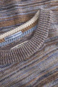 Colours & Sons Mouline Pullover - Navy Mouliné*Herren Pullover
