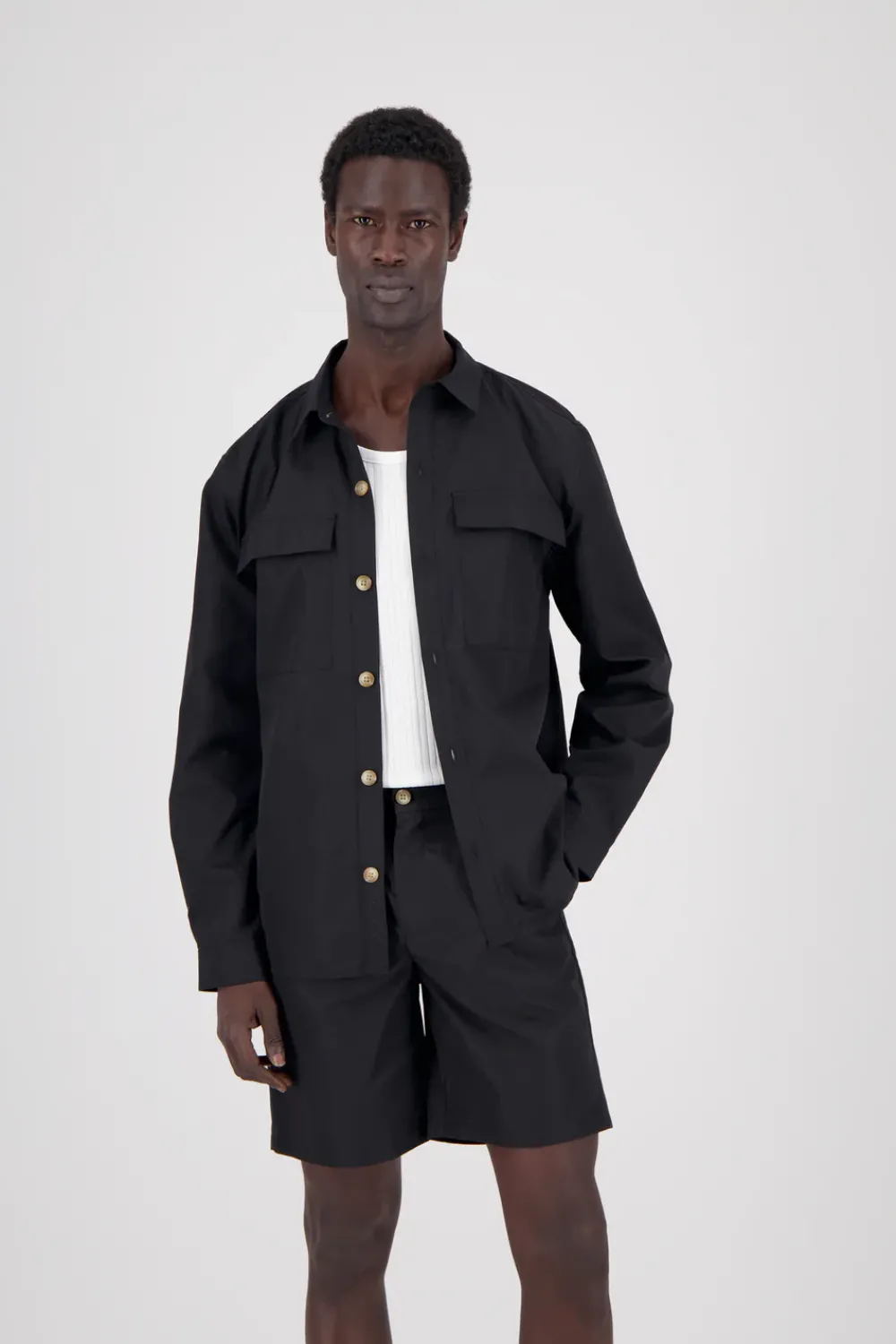 Colours & Sons Overshirt-Pocket - Black*Herren Hemden|Jacken