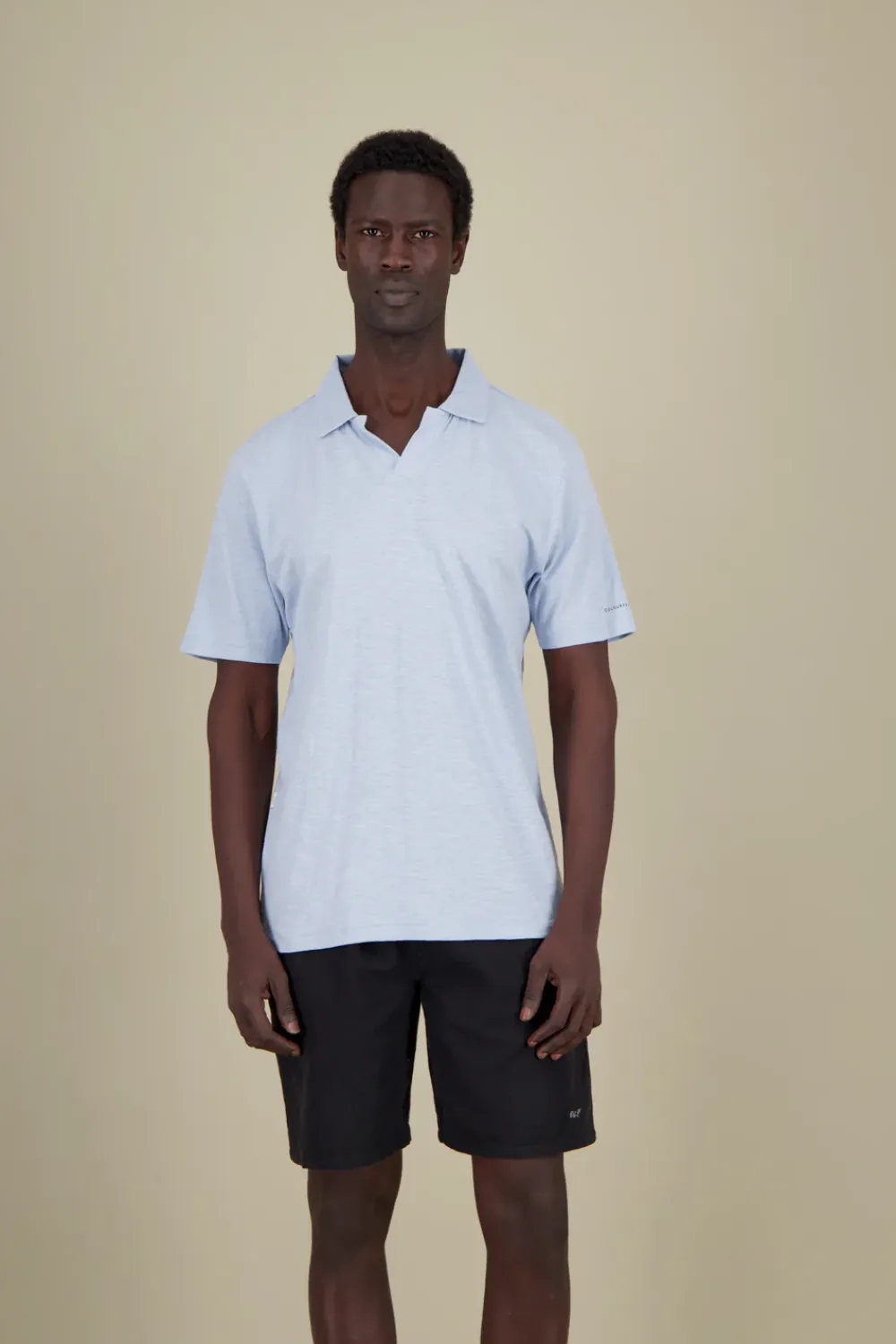 Colours & Sons Polo Leinen Blend - Sky*Herren T-Shirts & Polos