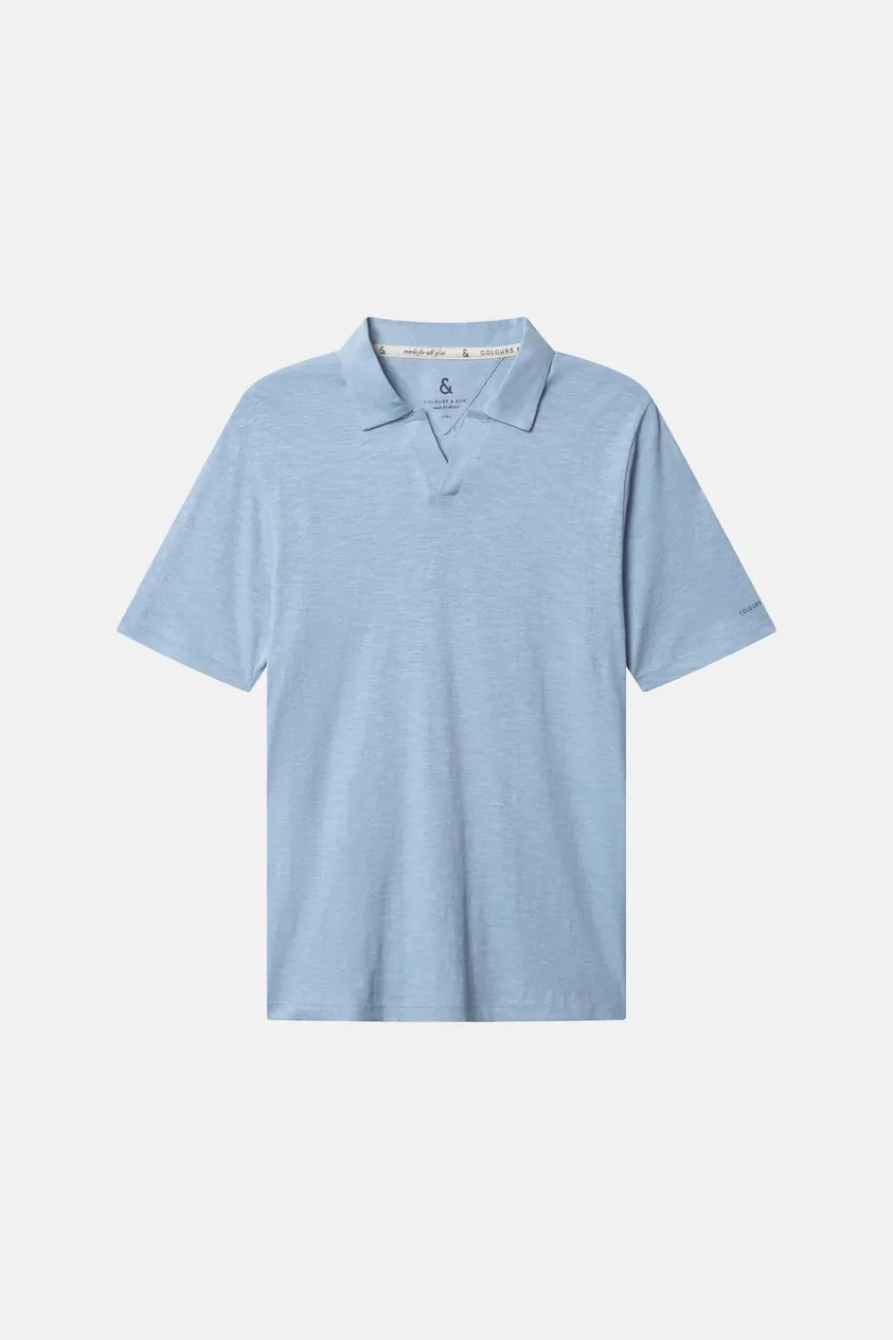 Colours & Sons Polo Leinen Blend - Sky*Herren T-Shirts & Polos