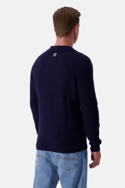Colours & Sons Pullover Johnny Kragen - Navy*Herren Pullover
