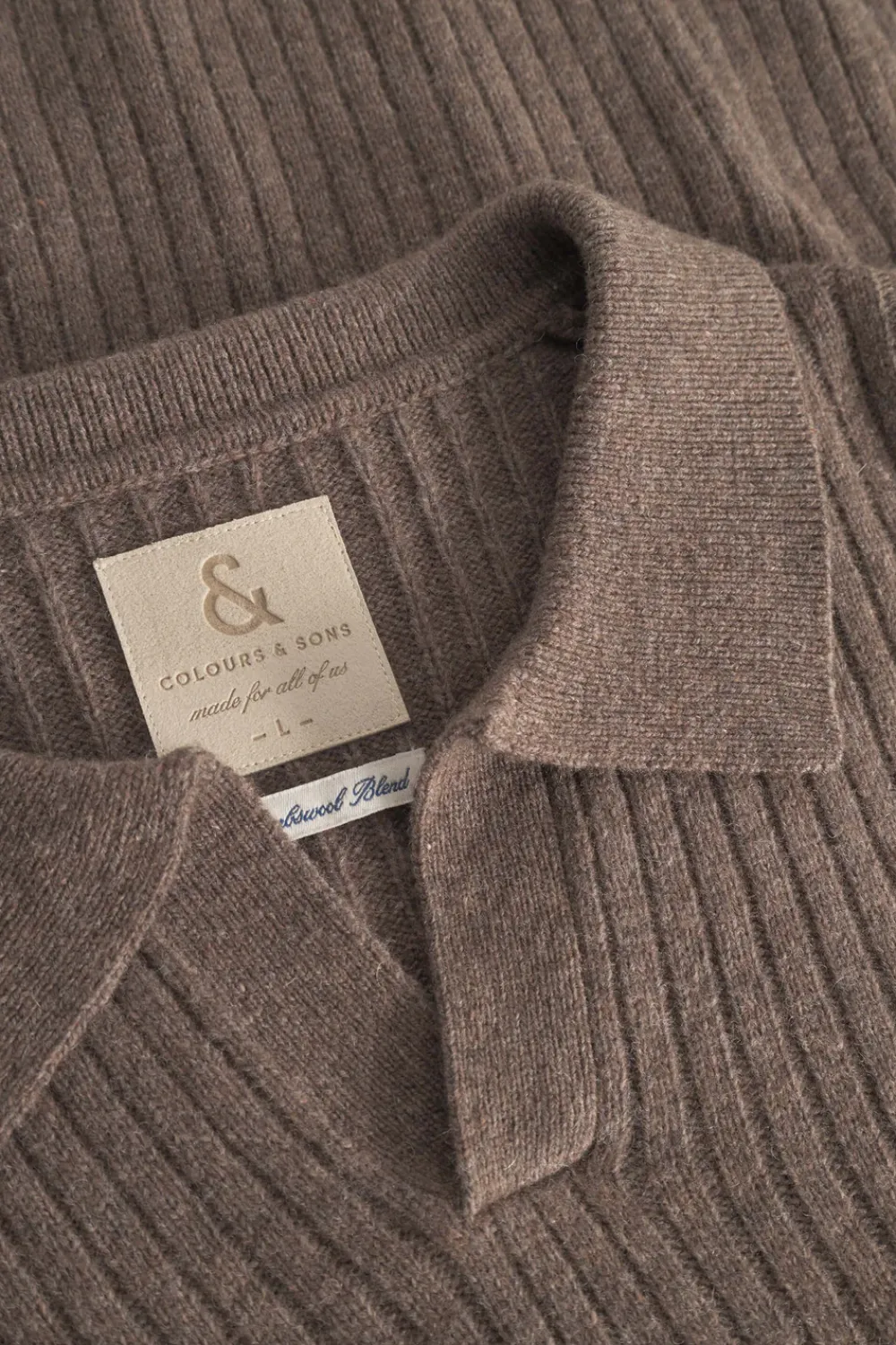 Colours & Sons Pullover Johnny Kragen - Soil*Herren Pullover