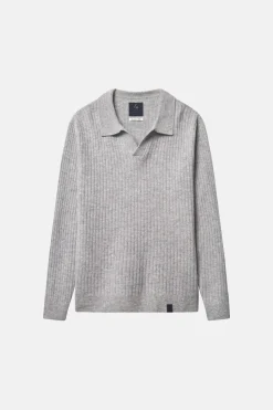 Colours & Sons Pullover Johnny Kragen - Silver*Herren Pullover
