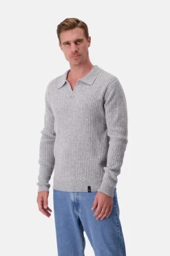 Colours & Sons Pullover Johnny Kragen - Silver*Herren Pullover