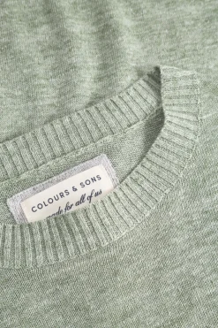 Colours & Sons Pullover Leinen - Lime*Herren Pullover