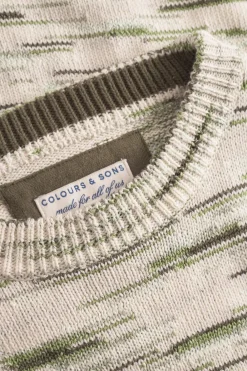 Colours & Sons Roundneck-Space Dyed - Green Combo*Herren Pullover