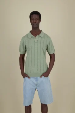 Colours & Sons Strick Polo - Wasabi*Herren Pullover|T-Shirts & Polos