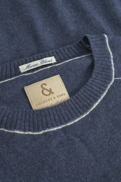 Colours & Sons Strickpullover Merino Blend - Navy*Herren Pullover