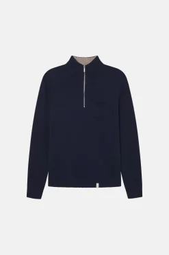 Colours & Sons Strickpullover Mock-Zip - Navy*Herren Pullover