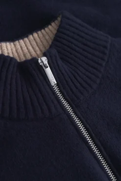 Colours & Sons Strickpullover Mock-Zip - Navy*Herren Pullover