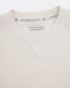 Colours & Sons Sweatshirt Strukturiert - Offwhite*Herren Sweatshirts