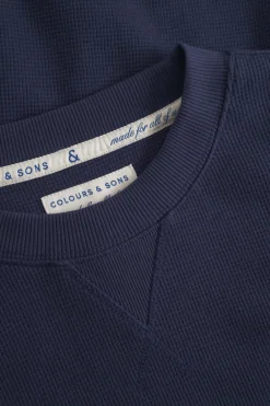 Colours & Sons Sweatshirt Strukturiert - Navy*Herren Sweatshirts