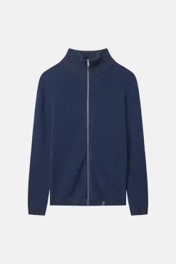 Colours & Sons Zip Strickjacke-Bouclé - Navy*Herren Pullover