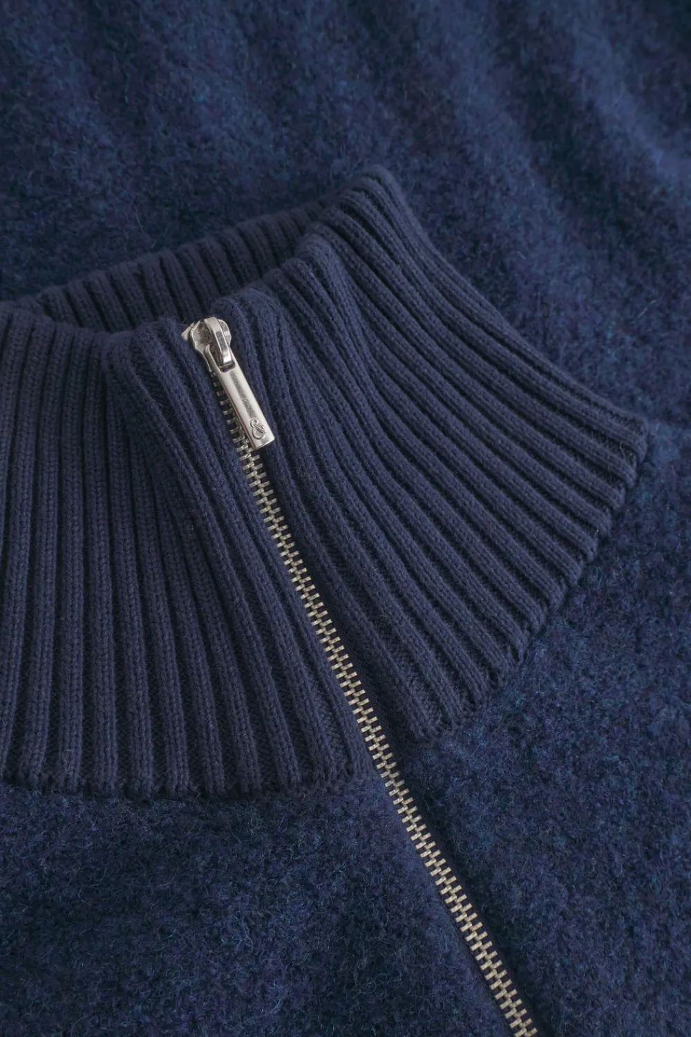 Colours & Sons Zip Strickjacke-Bouclé - Navy*Herren Pullover